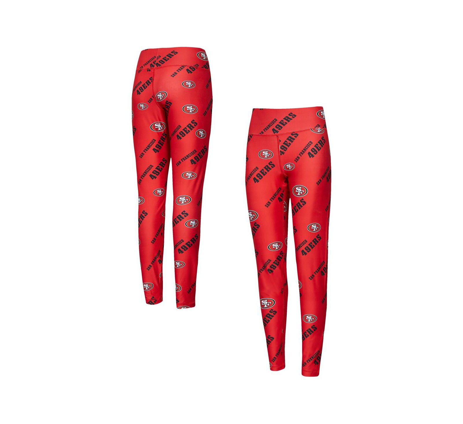 Concepts Sport Women's Scarlet San Francisco 49ers Breakthrough Allover Print Knit Sleep Leggings