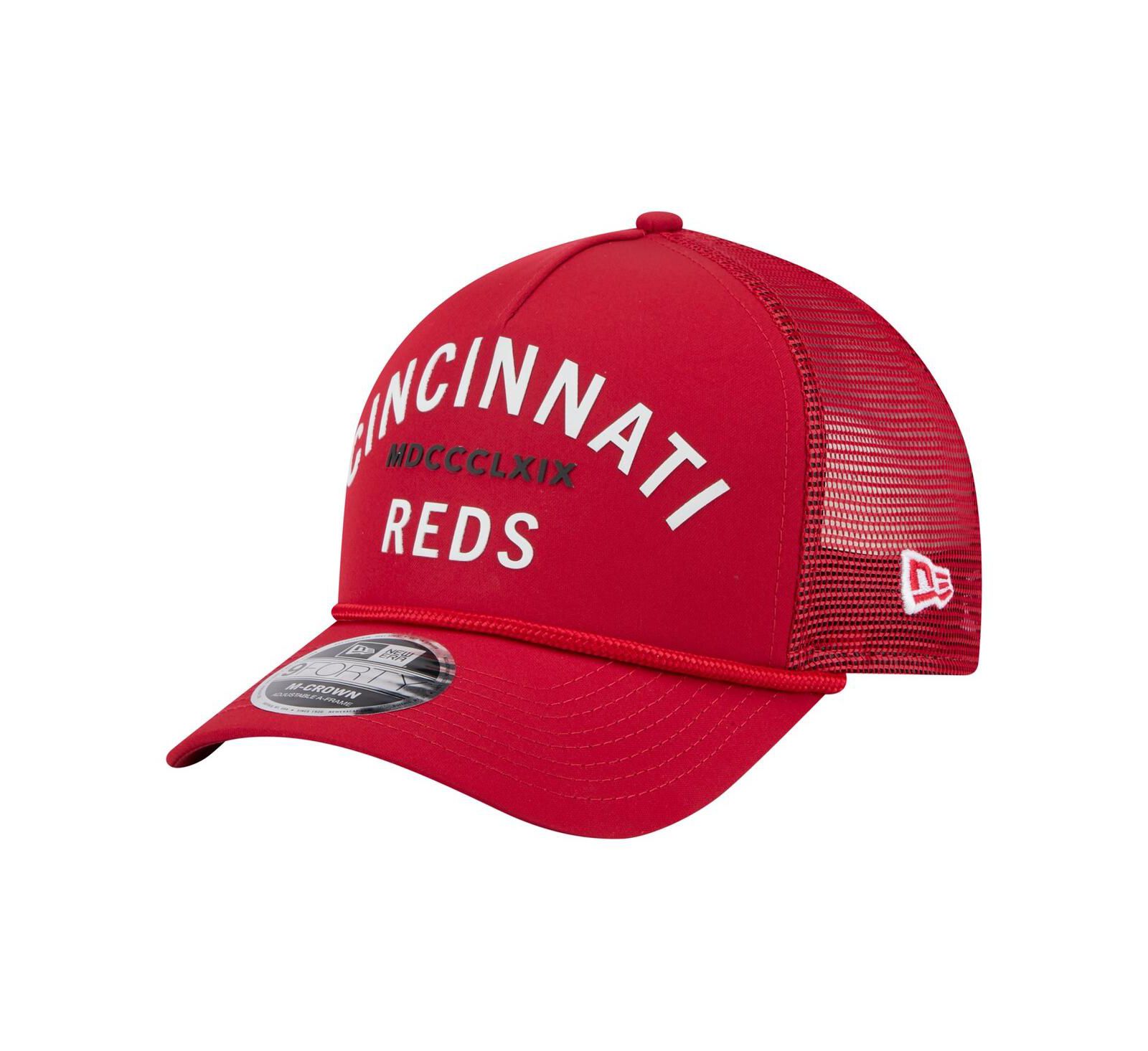 New Era Men's Red Cincinnati Reds Minimalist 9FORTY A-Frame Adjustable Hat