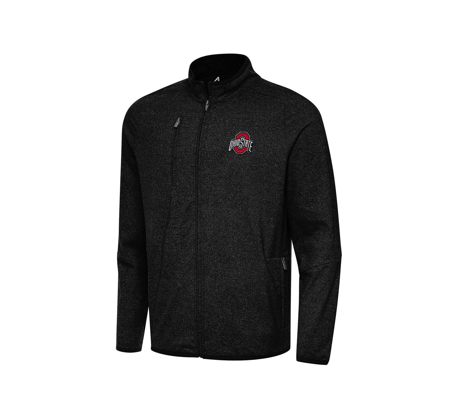 Мужская куртка Antigua Ohio State Buckeyes Hold-Up Full-Zip, цвет Heather Black