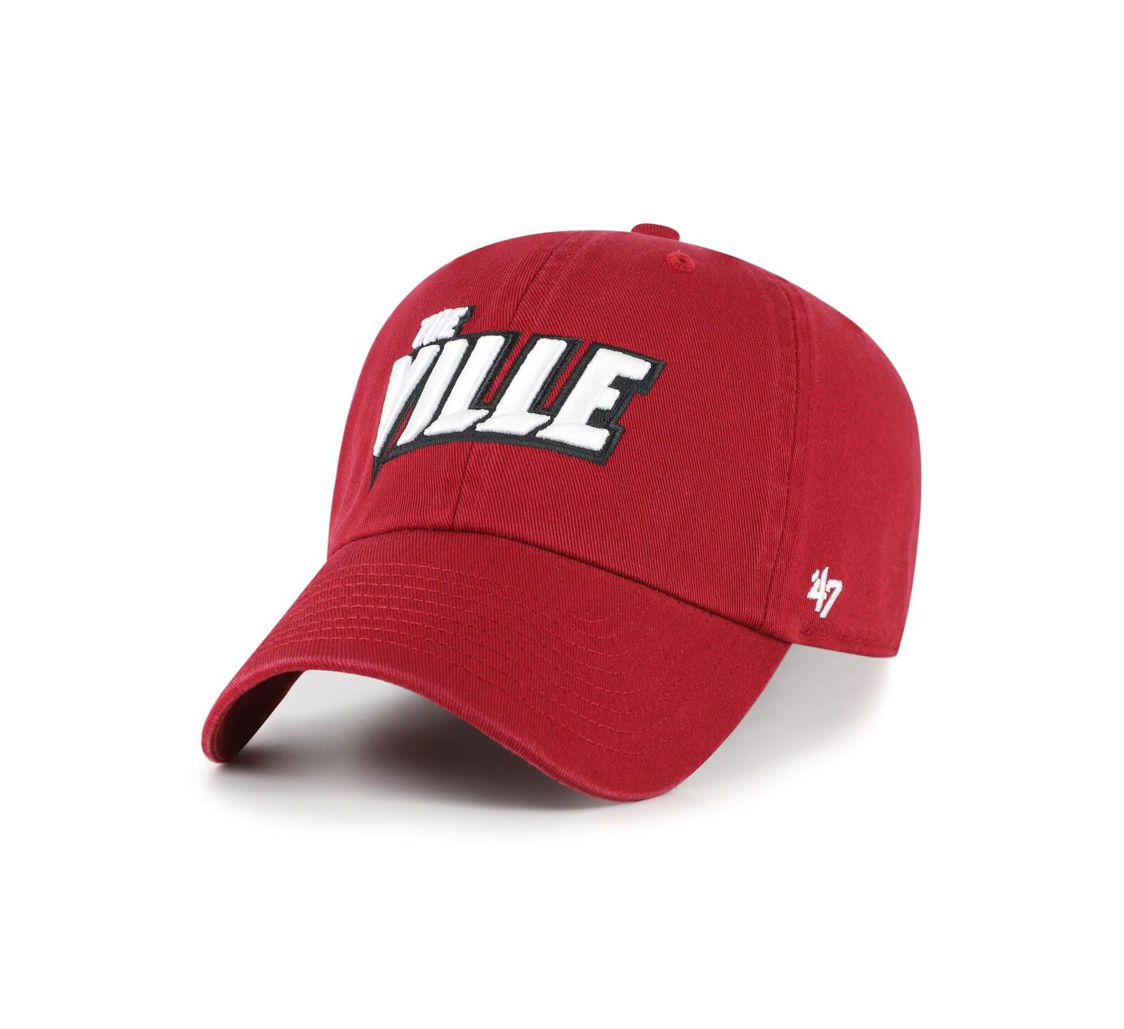 Мужская регулируемая кепка '47 Brand Red Louisville Cardinals Clean Up