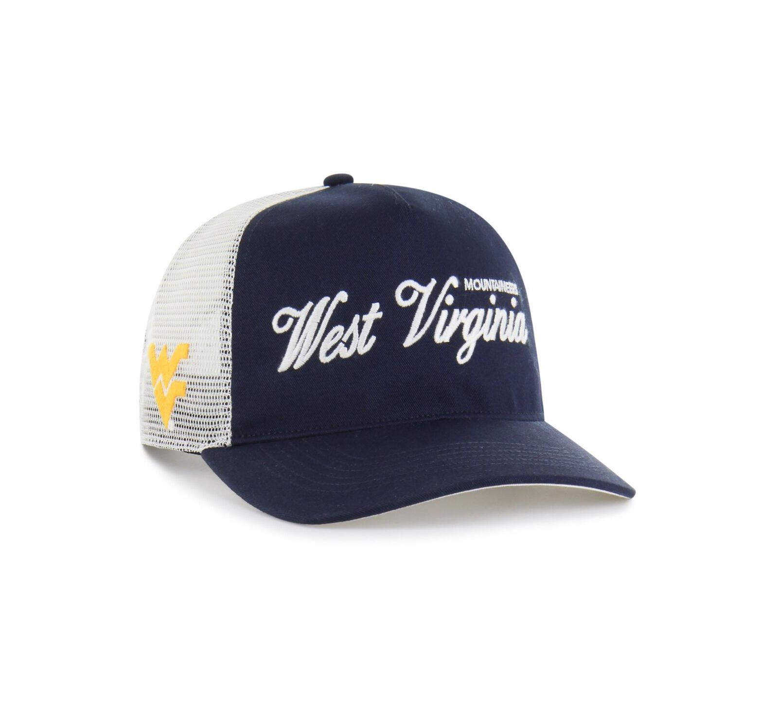 '47 Brand Men's and Women's Navy West Virginia Mountaineers Contemporary Basics Foundation Trucker Hitch Adjustable Hat