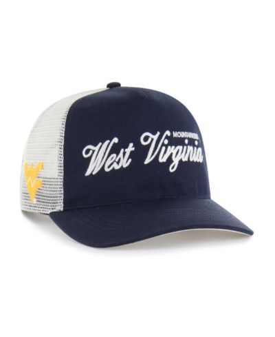 '47 Brand Men's and Women's Navy West Virginia Mountaineers Contemporary Basics Foundation Trucker Hitch Adjustable Hat
