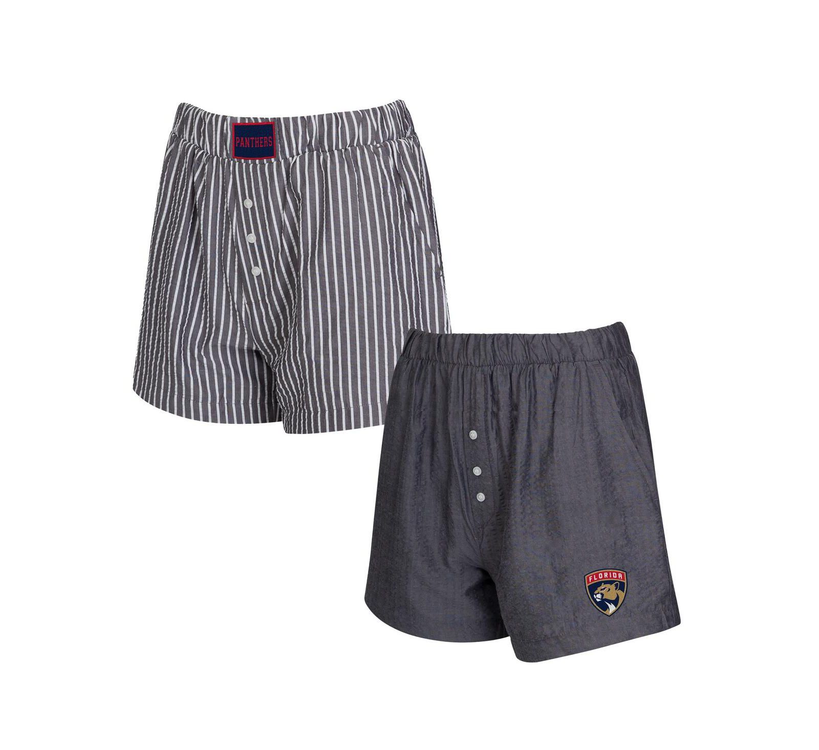 Concepts Sport Women's 2-Pack Charcoal Florida Panthers Boxer Shorts Set