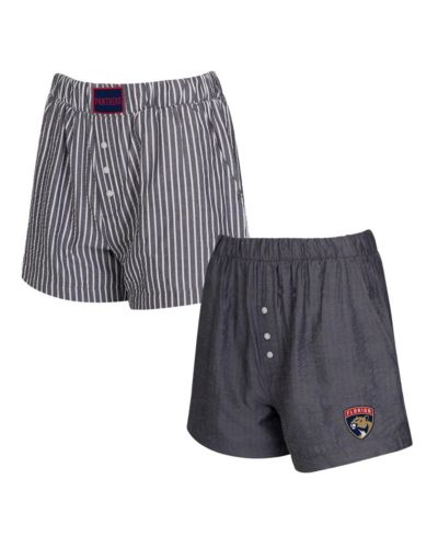 Concepts Sport Women's 2-Pack Charcoal Florida Panthers Boxer Shorts Set