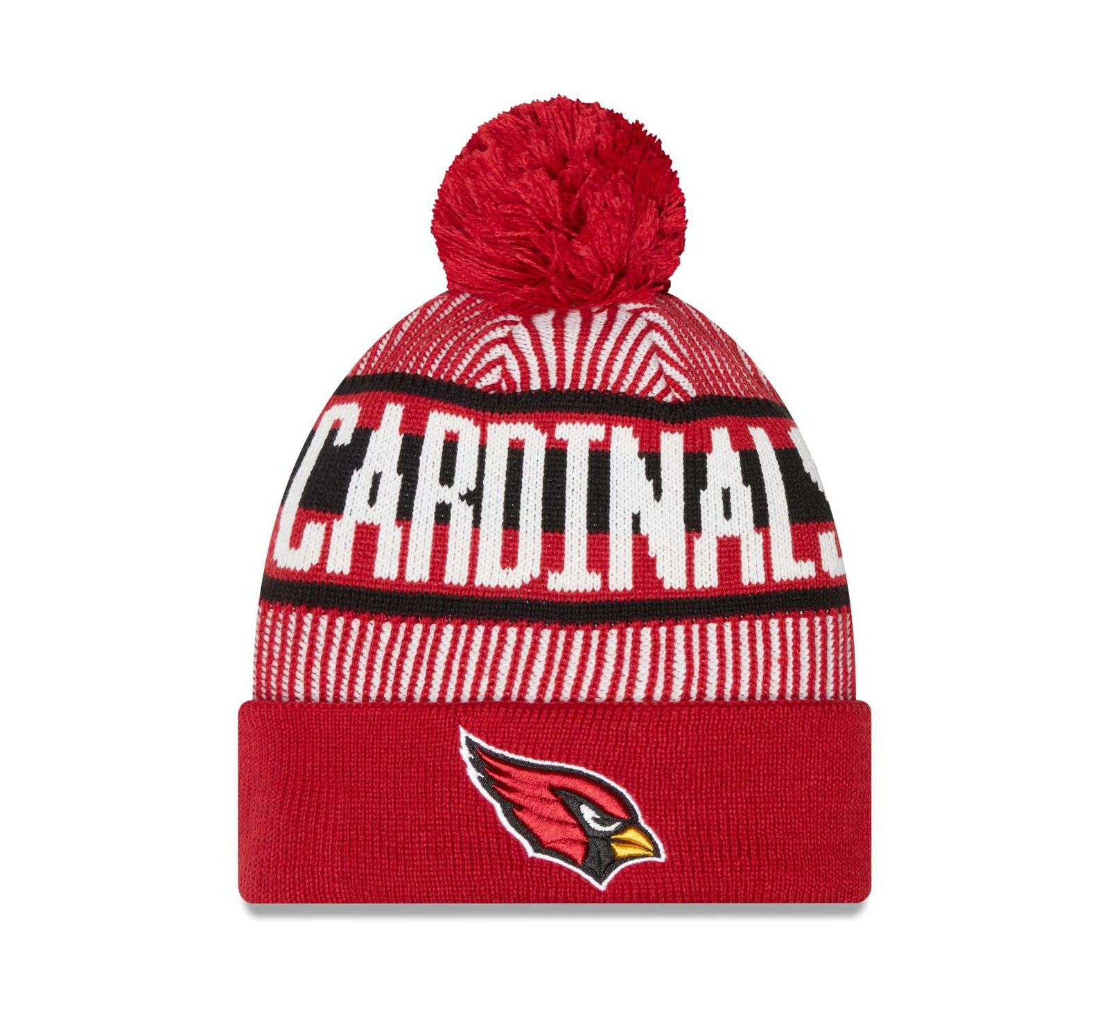 New Era Мужская вязаная шапка с помпоном Arizona Cardinals Striped Cuffed