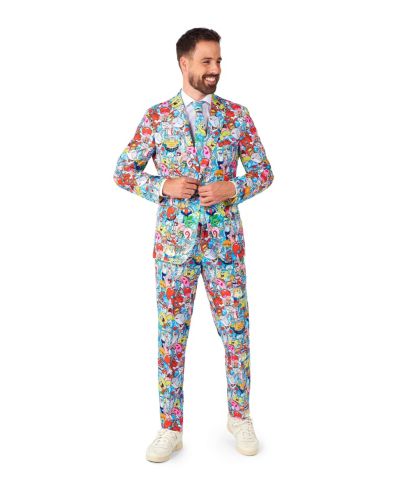 Мужской костюм OppoSuits, официальная одежда SpongeBob Nickelodeon, разноцветный