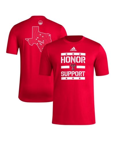 Adidas Мужская футболка Texas Tech Red Raiders Honor Support, красная