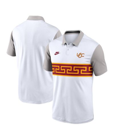 Мужская polo-рубашка Nike USC Trojans Athletic Prep Legacy Logo Vapor Performance в белом/сером цвете