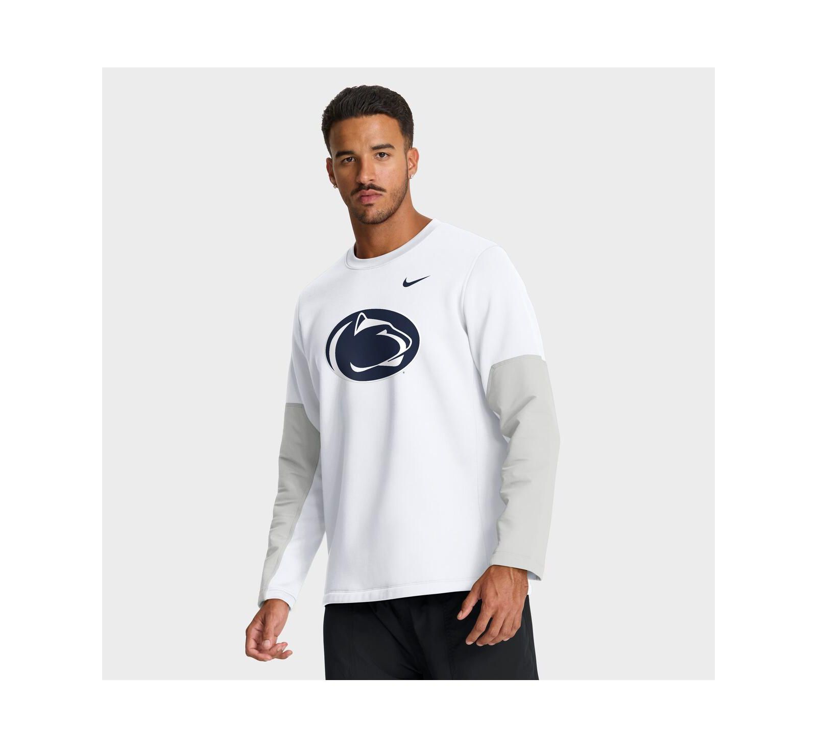 Nike Мужская спортивная футболка с длинным рукавом Penn State Nittany Lions 2025, белая
