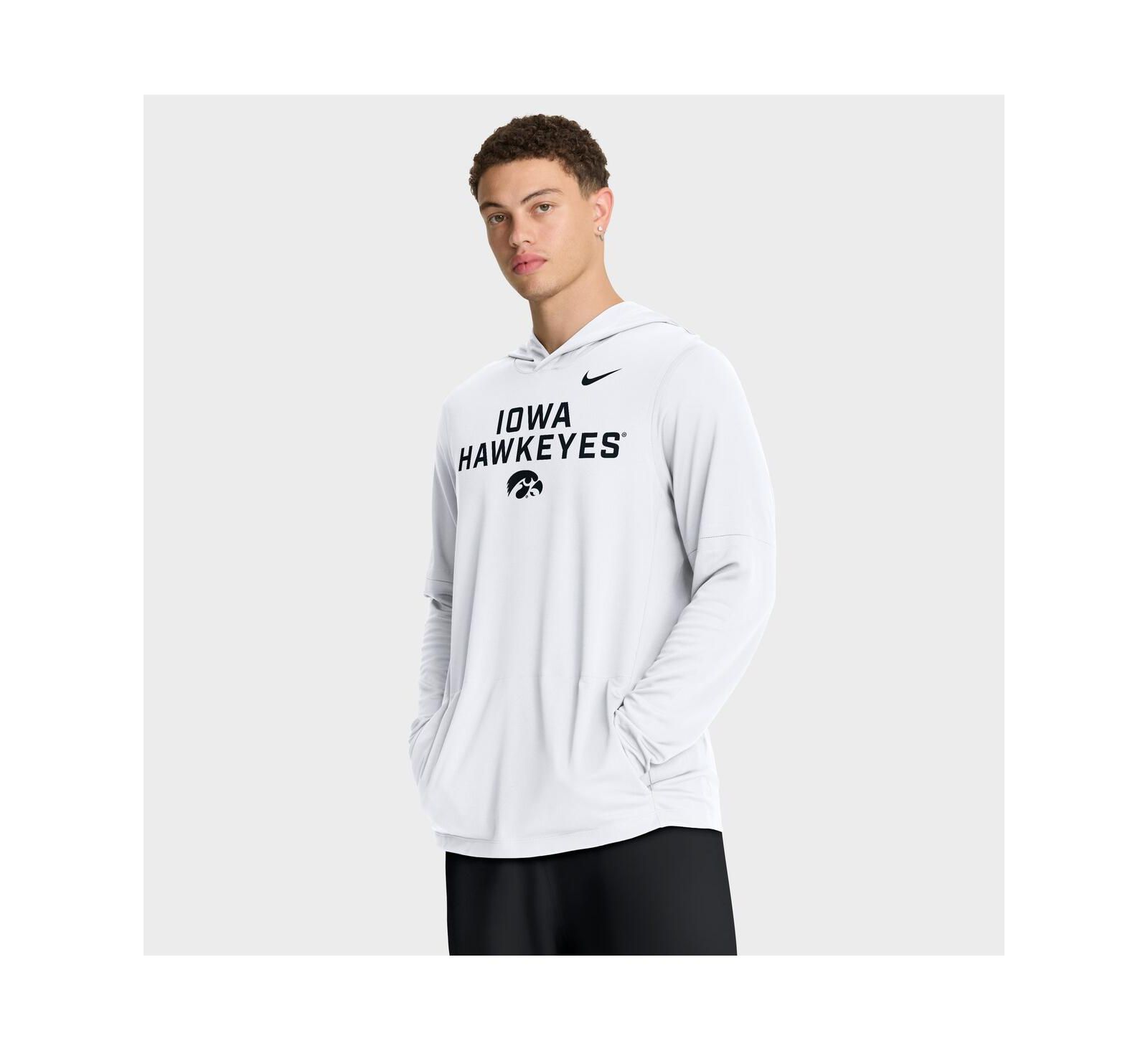 Мужская худи Nike White Iowa Hawkeyes 2025 Sideline Performance Long Sleeve