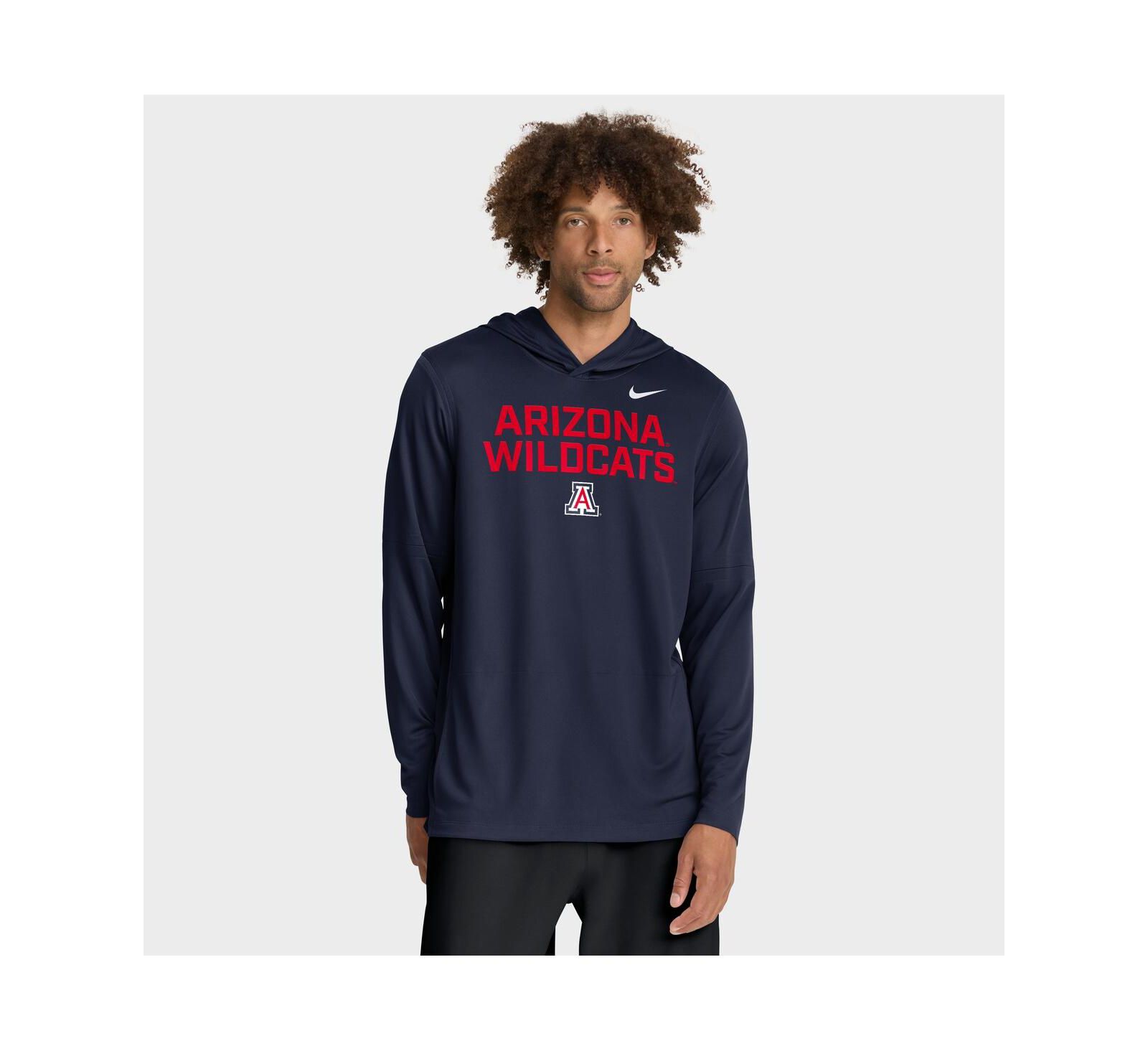 Мужская футболка Nike Navy Arizona Wildcats 2025 Sideline Performance Long Sleeve Hoodie