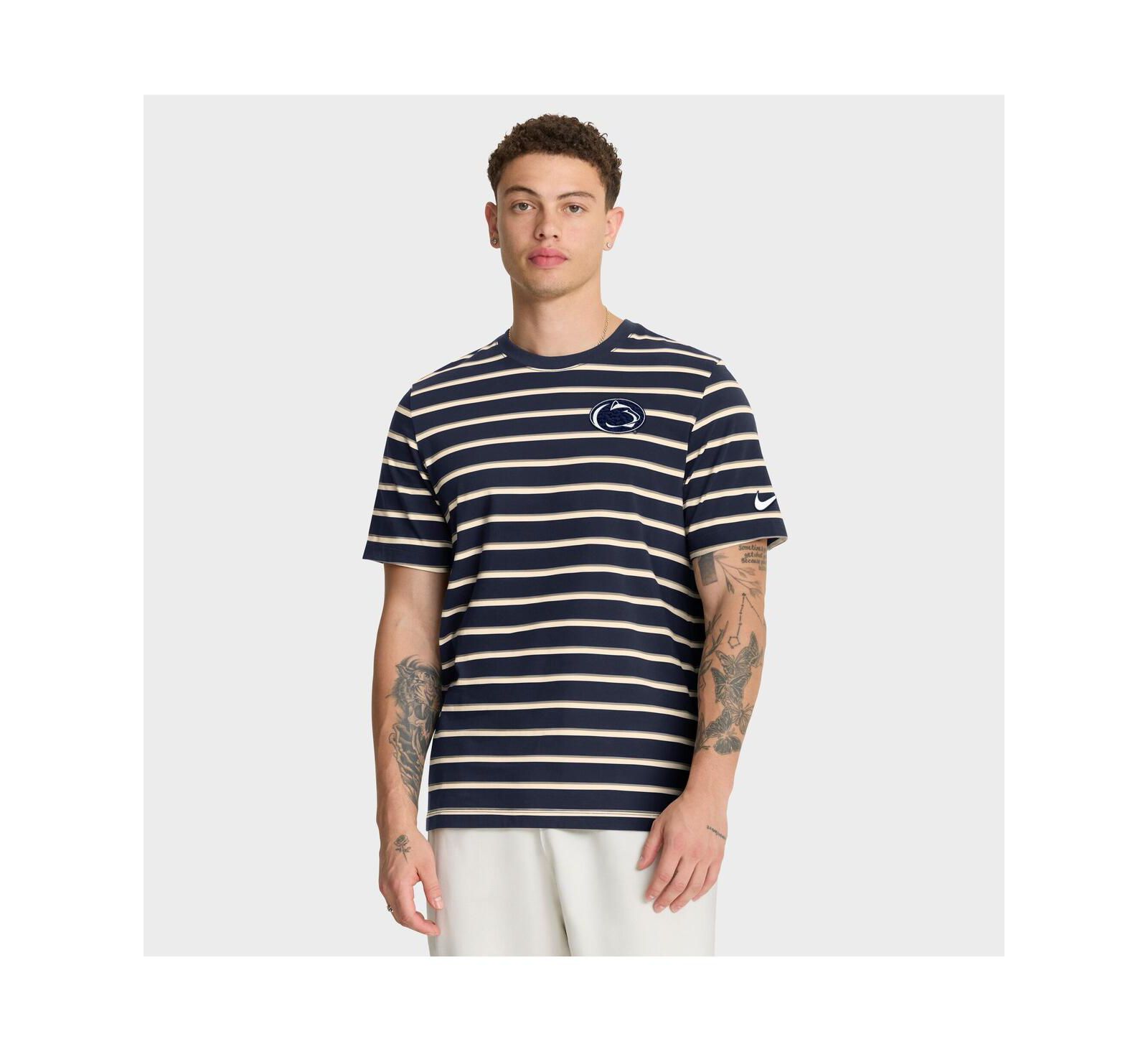 Мужская футболка Nike Navy Penn State Nittany Lions Athletic Prep Legacy Summit Stripe