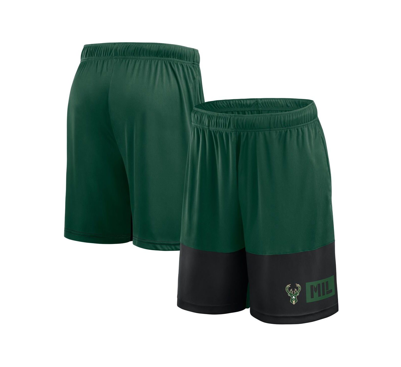 Мужские шорты Logo Athletic Milwaukee Bucks Hunter Green
