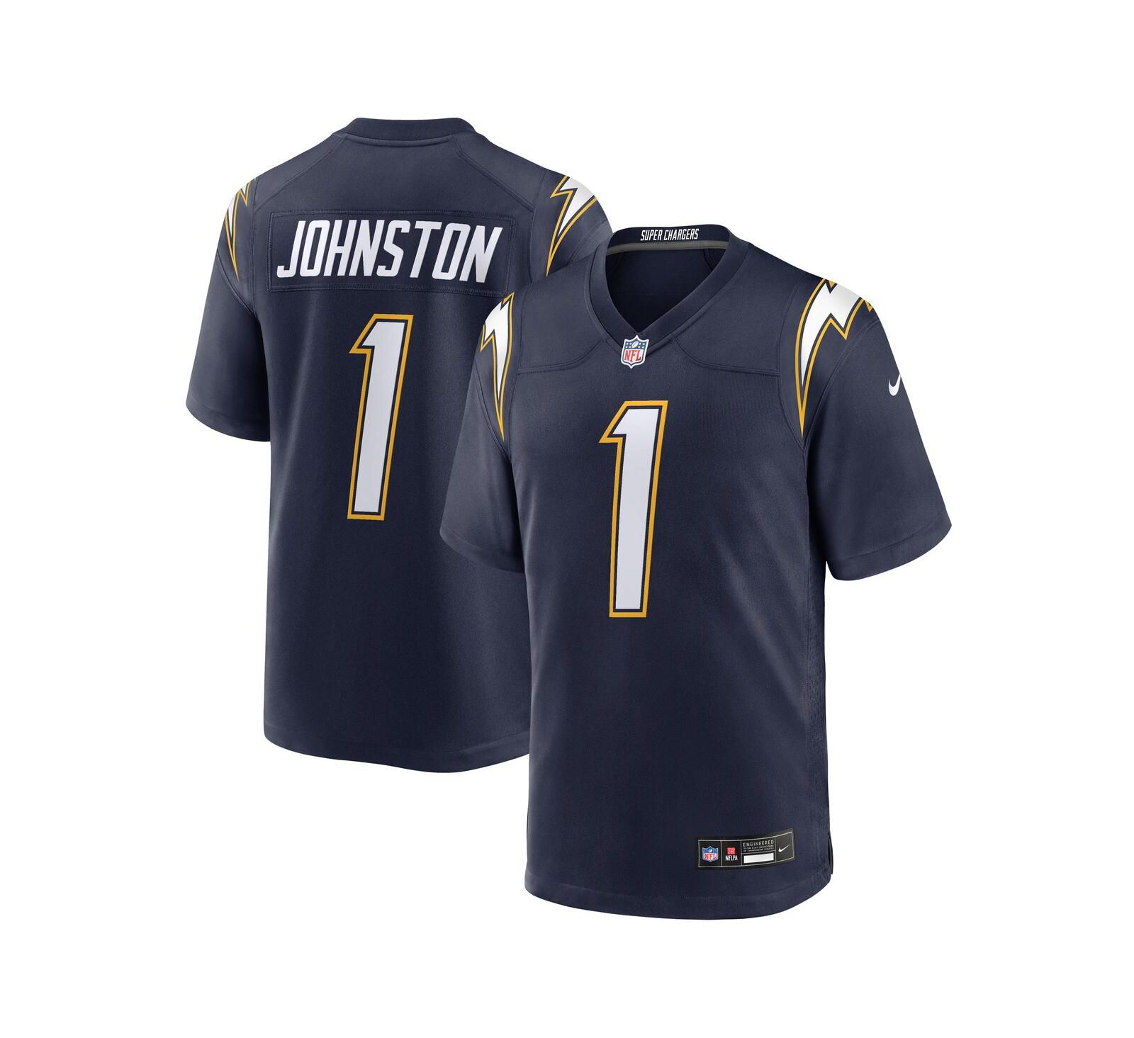 Джерси Nike Men's Quentin Johnston Navy Los Angeles Chargers Alternate Super Chargers Game Player