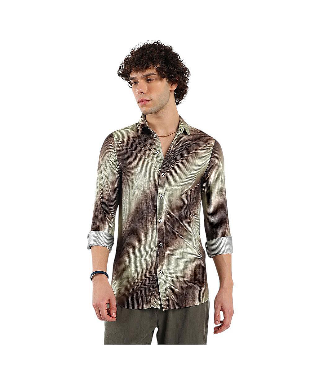 Campus Ombre-Pleated Shirt