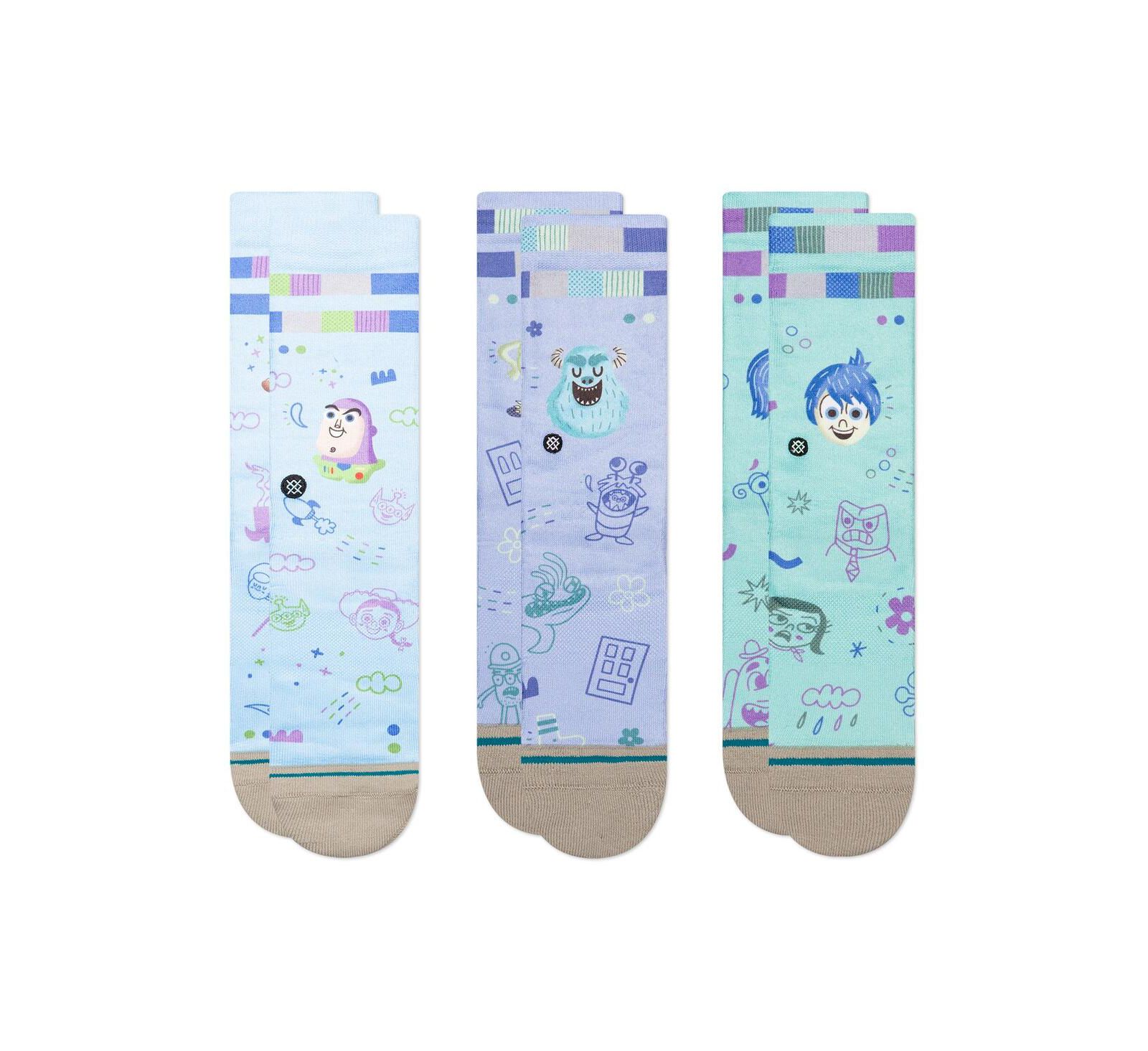 Комплект носков Stance Pixar Crew, 3 пары, для детей и подростков