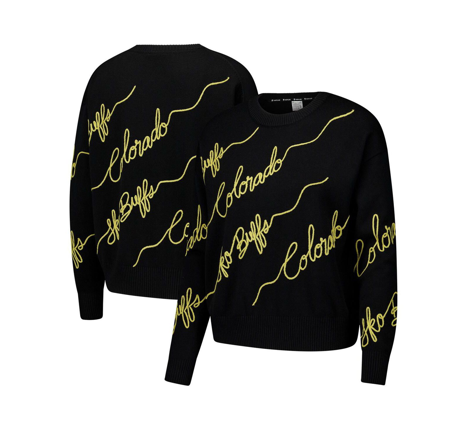 Kadyluxe Women's Black Colorado Buffaloes Love Note Pullover Sweater