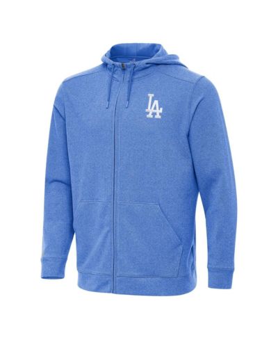 Мужская толстовка на молнии Antigua Heather Royal Los Angeles Dodgers Effortless