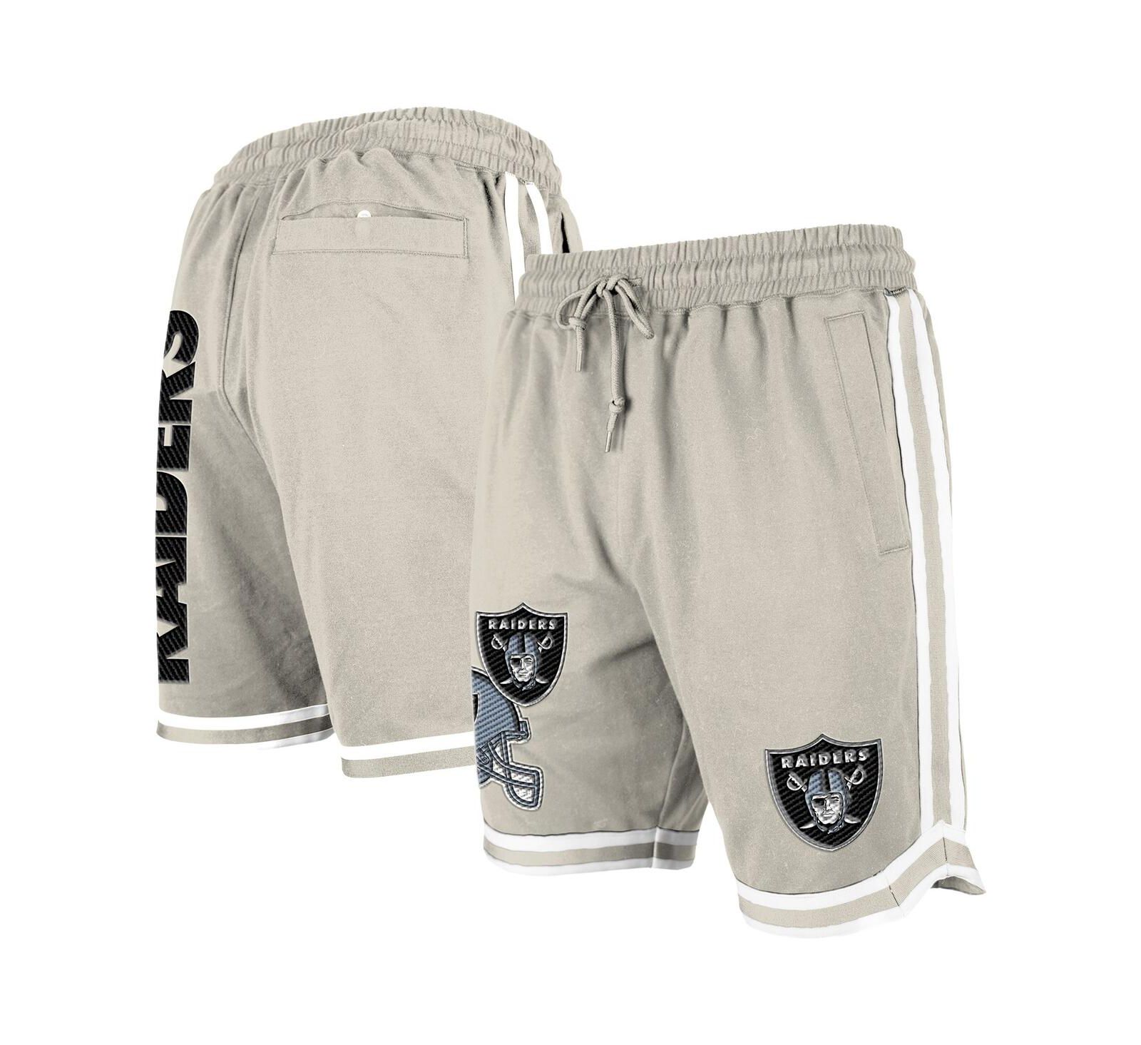 New Era Men's Light Beige Las Vegas Raiders Stone Multi Patch Shorts