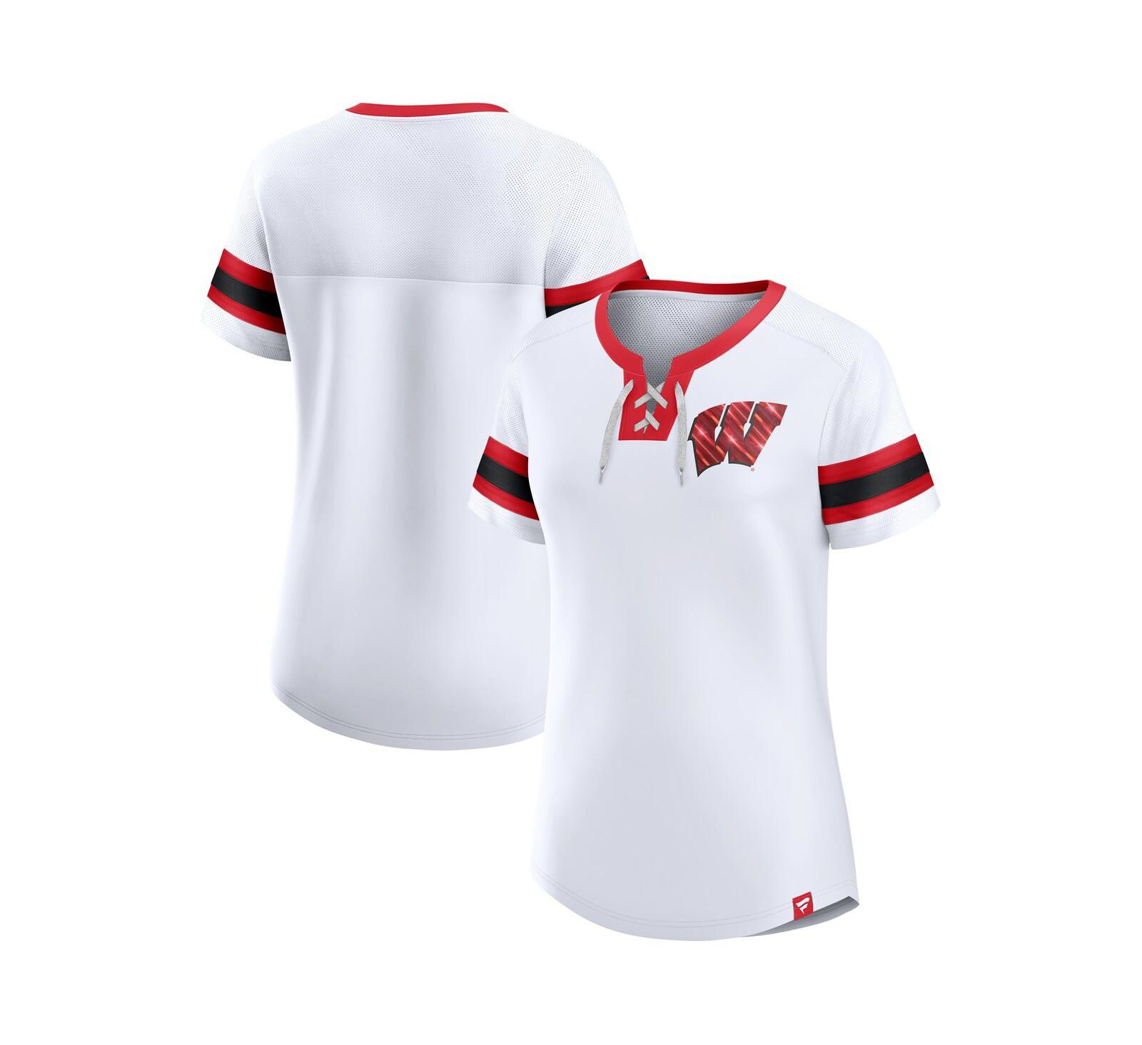 Женская белая футболка Fanatics Wisconsin Badgers Iconic Athena