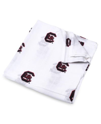 Three Little Anchors Baby Boys and Girls White South Carolina Gamecocks 47'' x 47'' Muslin Swaddle Blanket