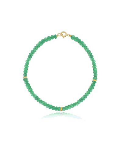 The Lovery Green Onyx Bead Bracelet 14K Gold