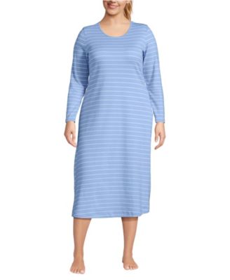 Lands' End Plus Size хлопковая длинная ночная рубашка