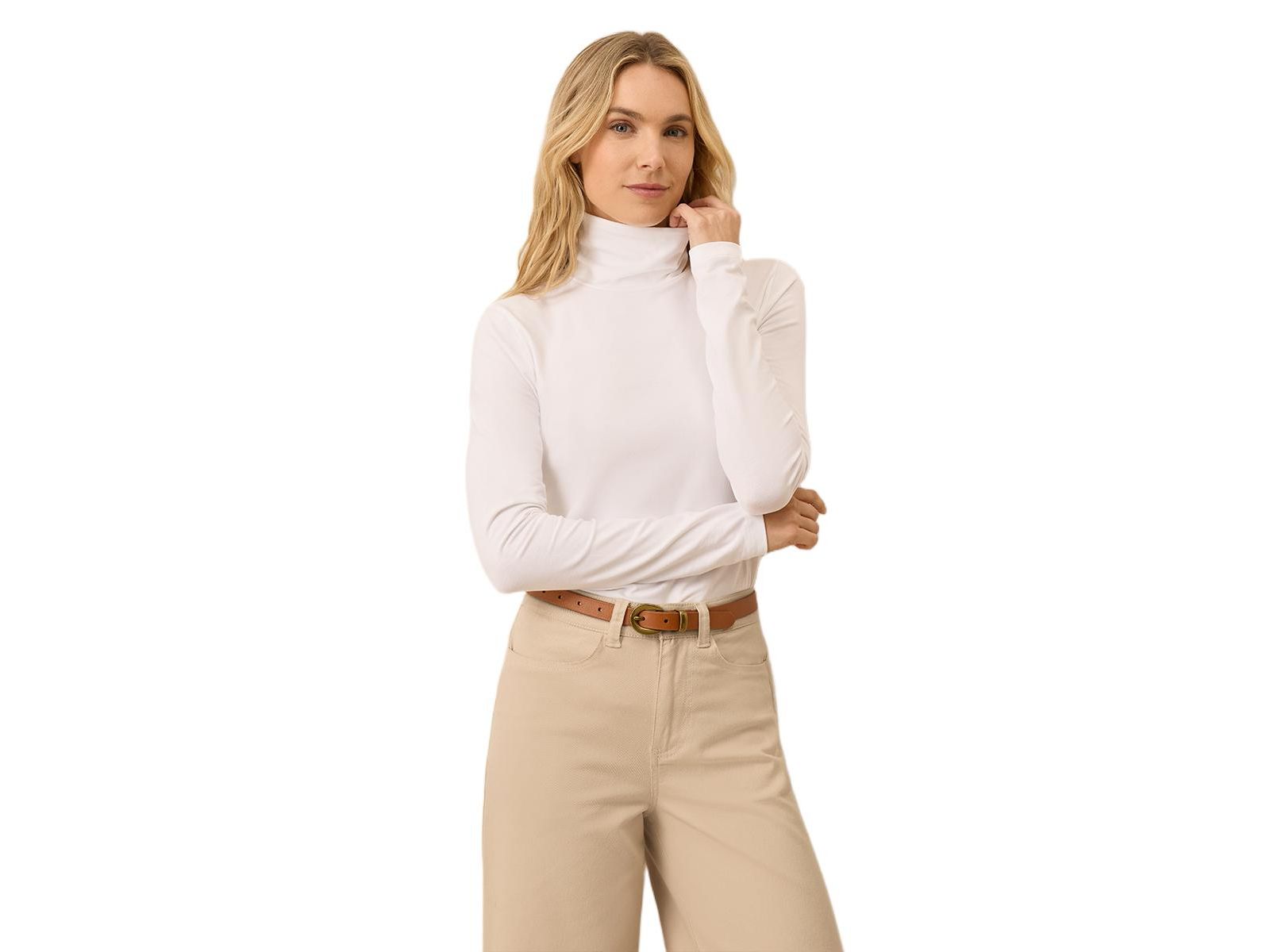 Pact Women's Luxe Stretch Jersey Slim Turtleneck