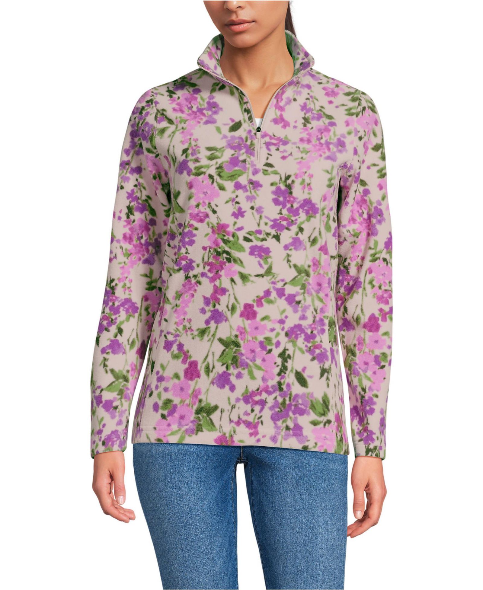 Lands' End Women's Anyweather Fleece Quarter Zip Pullover