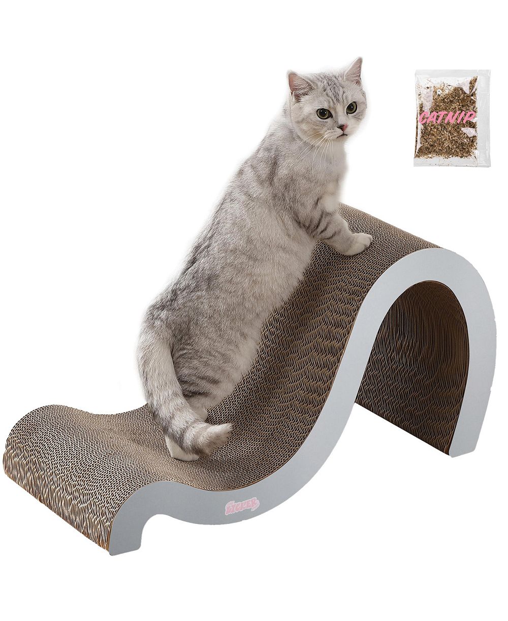 Когтеточка для кошек The Licker Store Kona 27" современная из картона, двухсторонняя, с кошачьей мятой