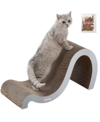 THE LICKER STORE Kona 27" Modern Cardboard Double-Sided Wave Cat Scratcher with Catnip