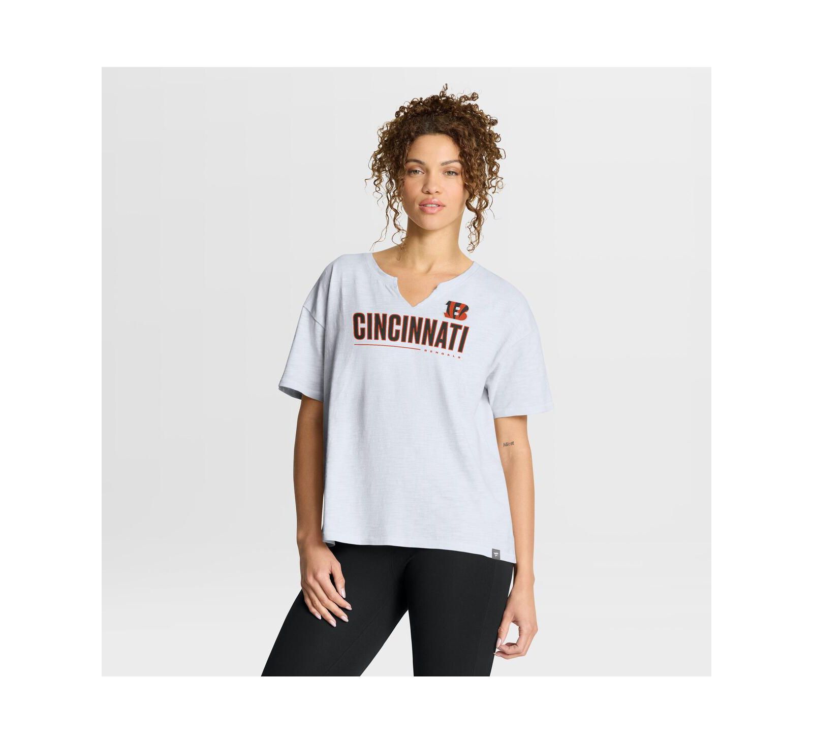 Женская футболка Fanatics Cincinnati Bengals Redzone Slub Boxy, белая