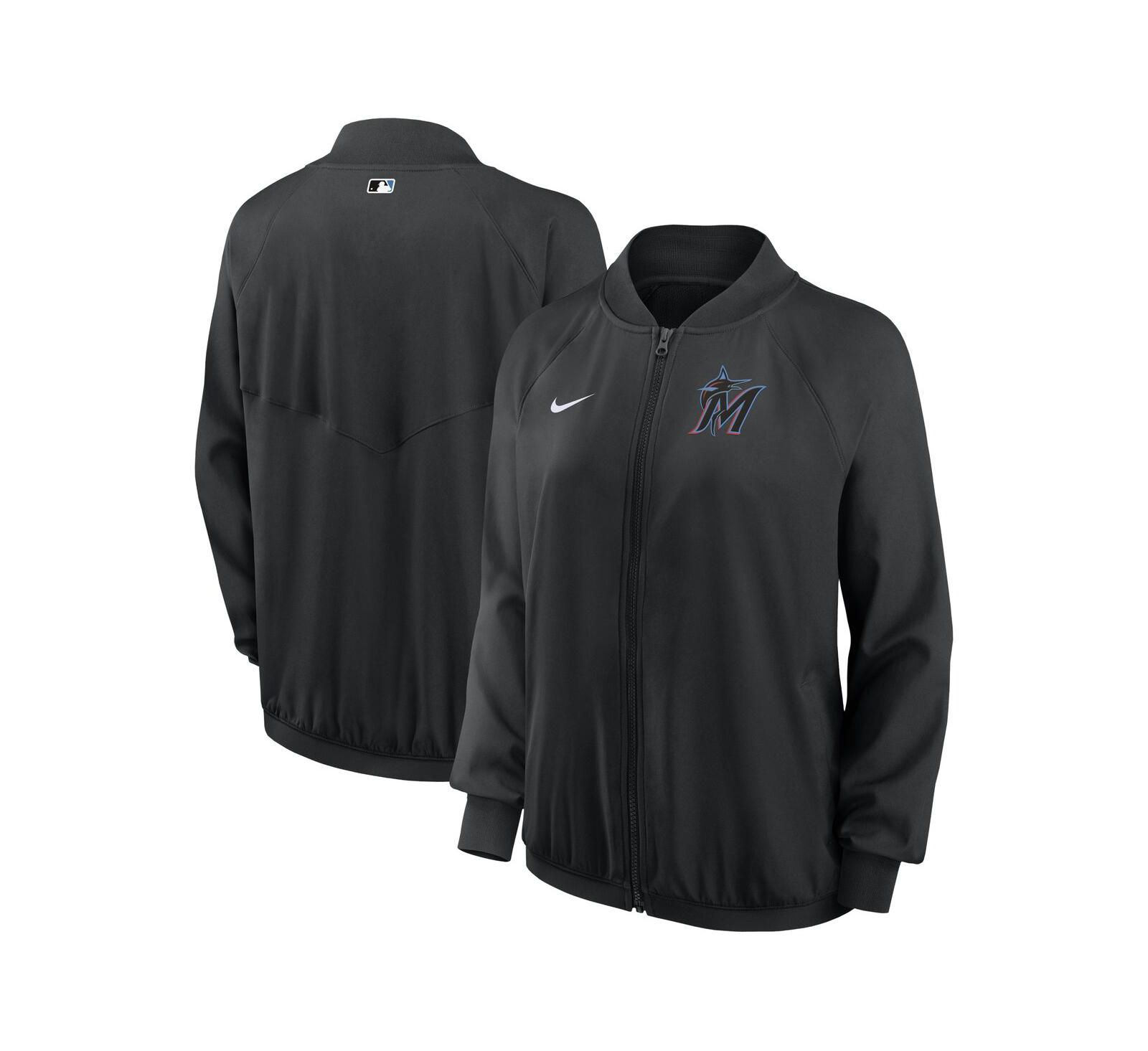 Nike Женская спортивная куртка Miami Marlins Authentic Collection Team Raglan Full-Zip