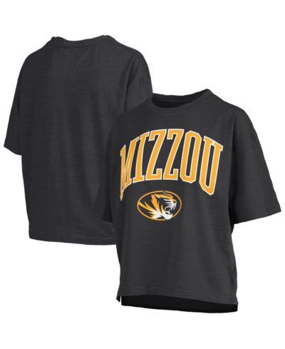 Женская удлиненная футболка Pressbox Black Missouri Tigers с логотипом Arch Over