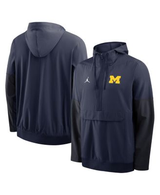 Nike Men's Navy Michigan Wolverines Anorak Half-Zip Hoodie Jacket