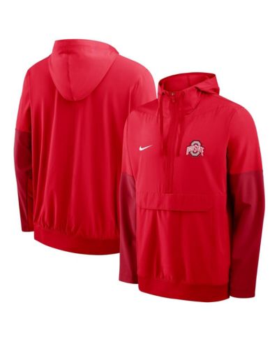 Мужская толстовка Nike Scarlet Ohio State Buckeyes Anorak Half-Zip Hoodie Jacket