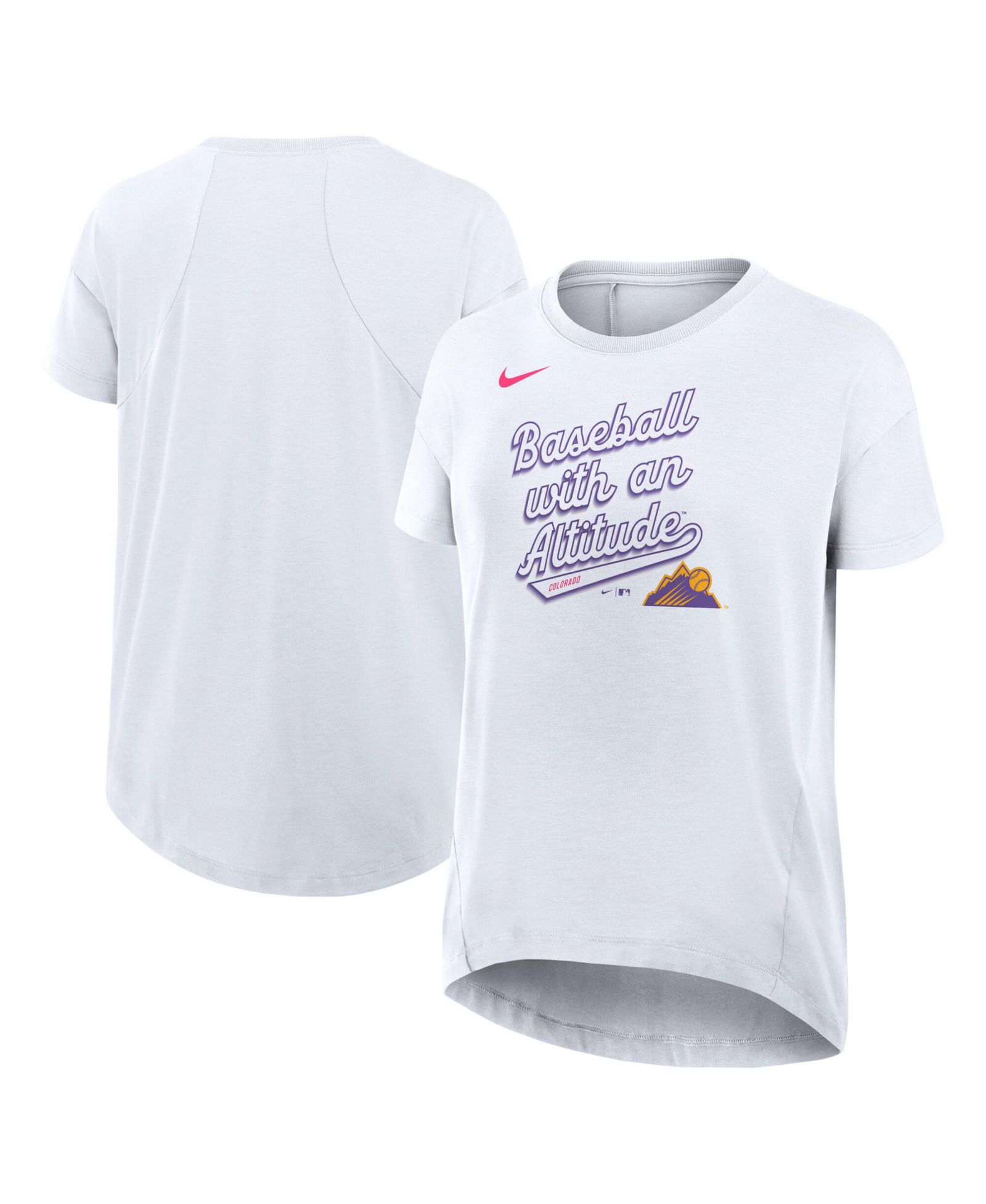 Nike Women's White Colorado Rockies 2025 City Connect Flowy Fashion Tri-Blend Performance T-Shirt