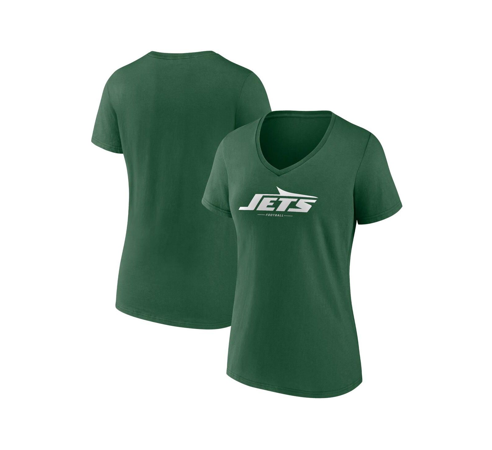 Женская футболка Fanatics Green New York Jets Team Lock-Up V-Neck