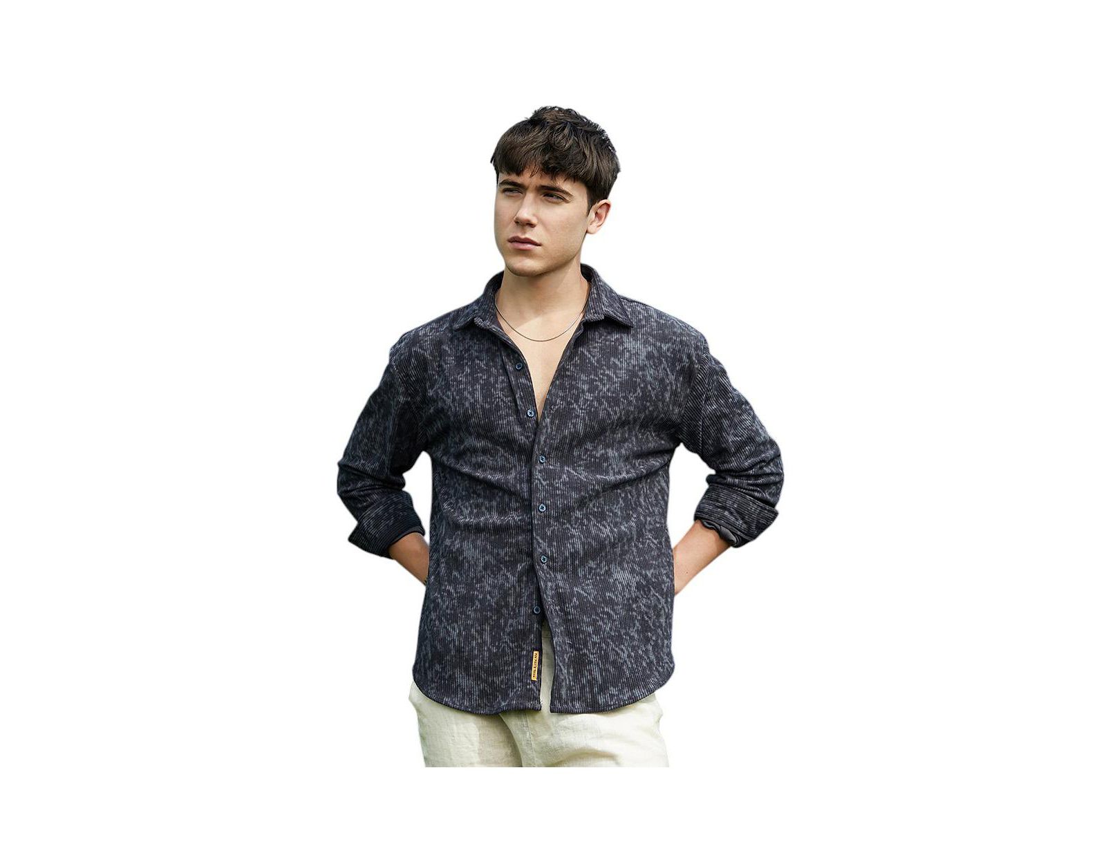 Campus Sutra Faded Corduroy Oversized Shirt