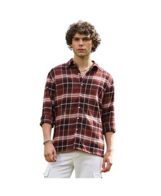 Campus Sutra Men's Tartan Plaid Shacket