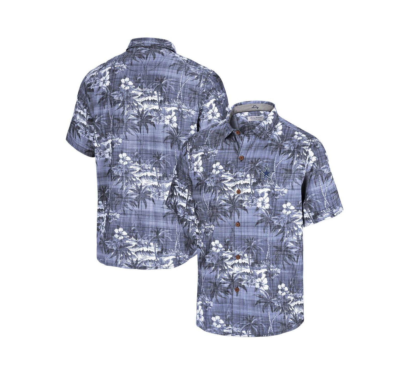 Tommy Bahama Мужская темно-синяя рубашка Dallas Cowboys Coconut Point Isla Palmetta Camp Button-Up