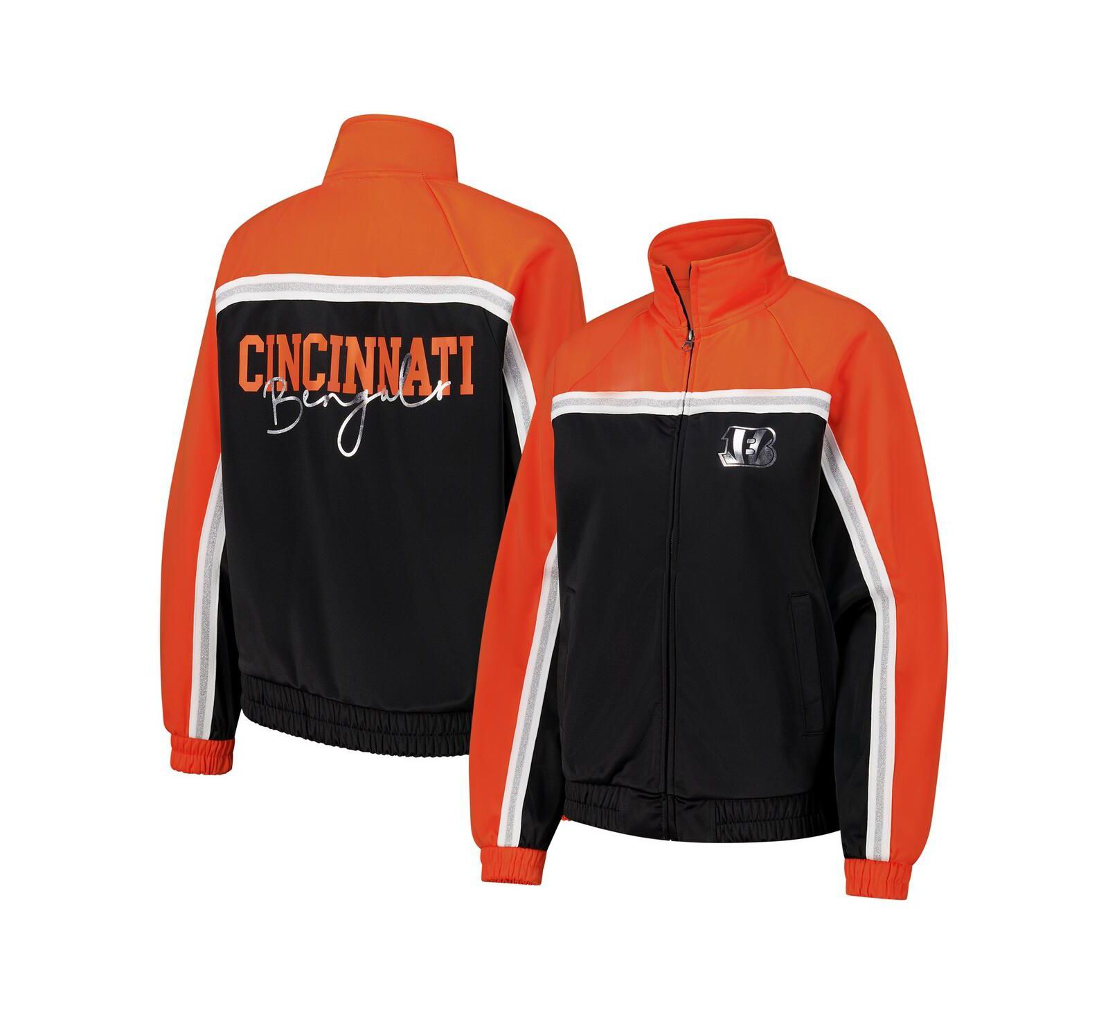 G-III 4Her by Carl Banks Women's Black Cincinnati Bengals Post Game Full-Zip Track Jacket