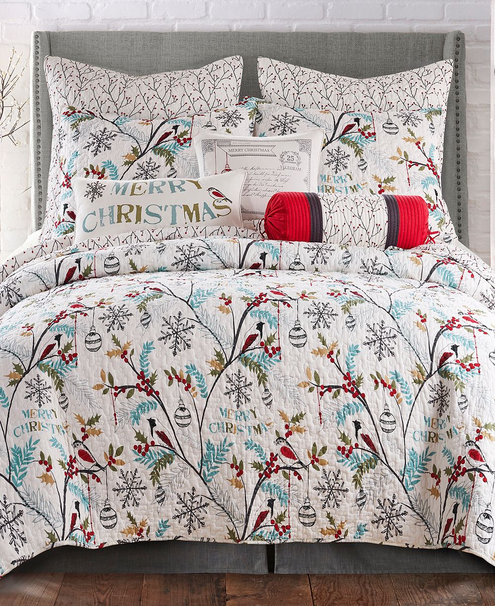 Levtex Home Реверсивное стеганое покрывало Mistletoe, King/California King