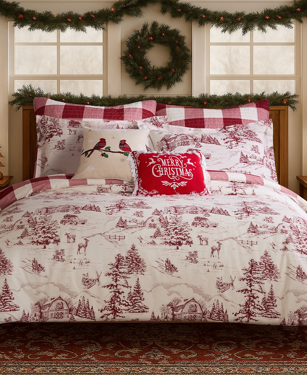 Реверсивный комплект из 2-х пододеяльников Levtex Home Winter Sleigh Ride, Twin