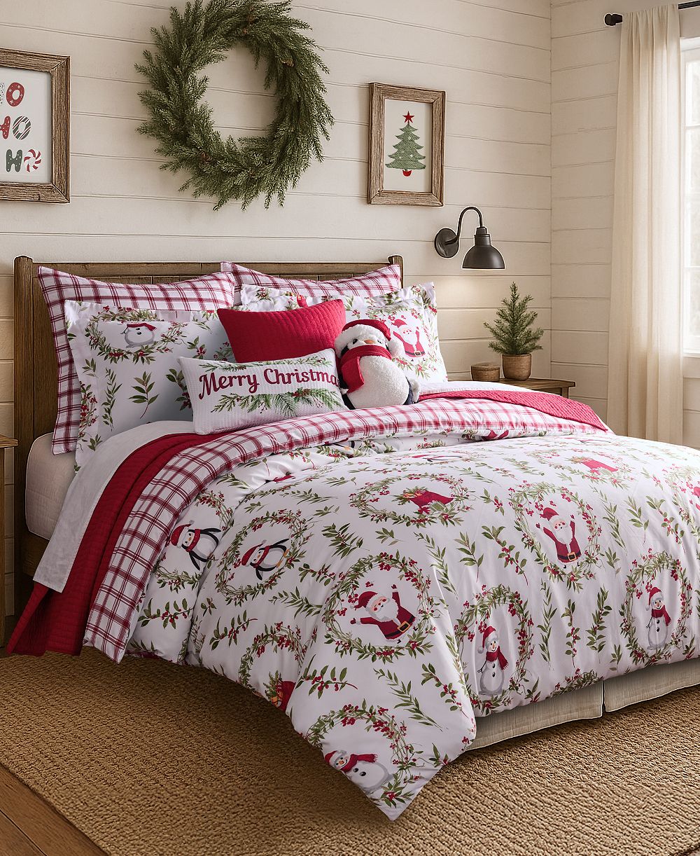 Комплект из 3-х чехлов на одеяло Levtex Home Pine and Plaid Reversible, Queen
