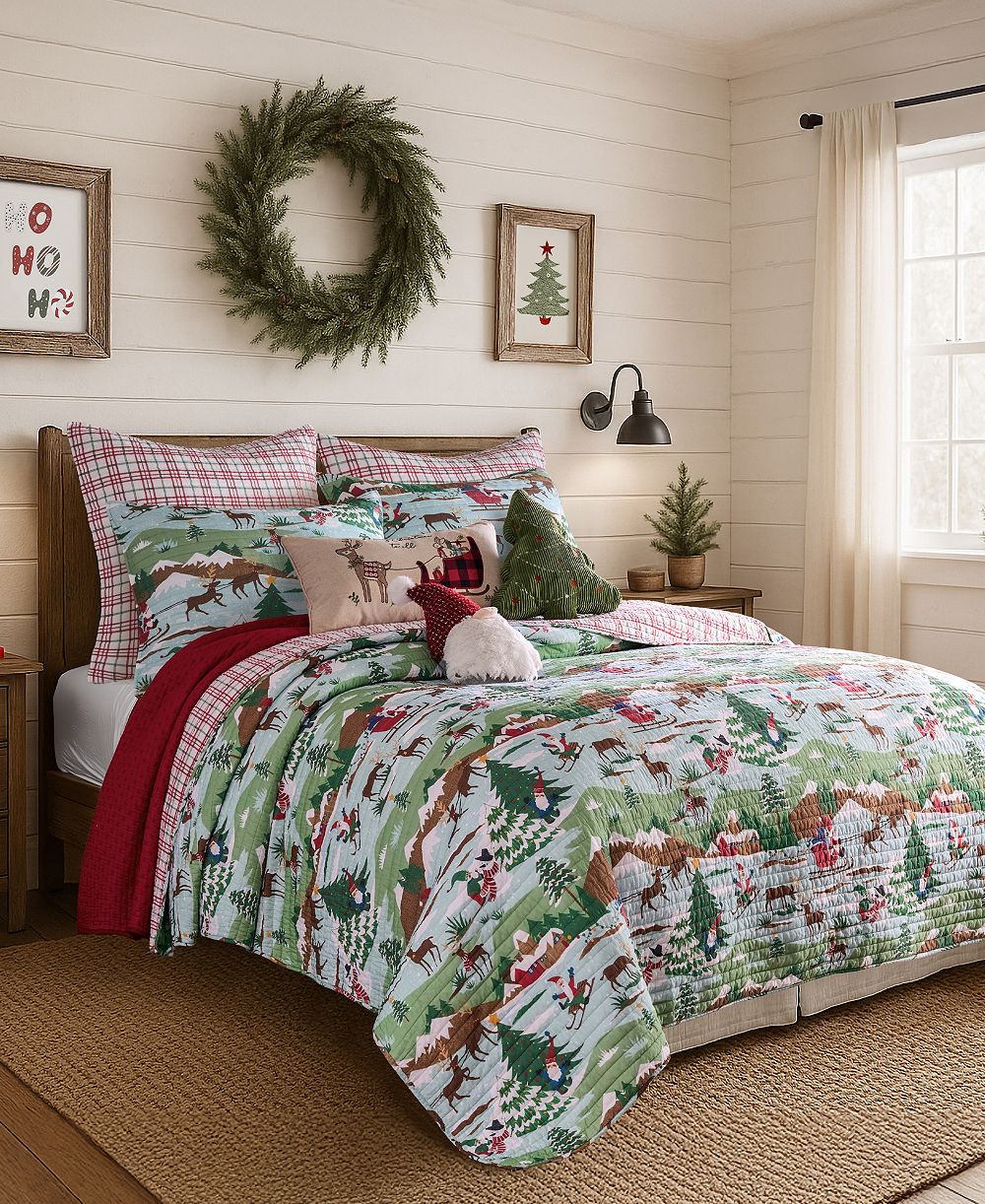 Комплект из 3 предметов Levtex Home Merry Mountains Reversible Quilt, Full/Queen