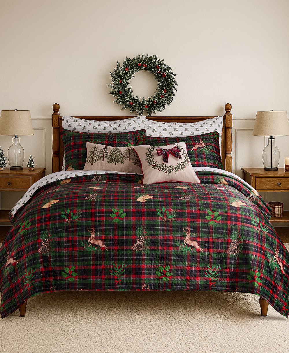 Levtex Home Merry Tartan двустороннее стеганое покрывало, Twin/Twin XL