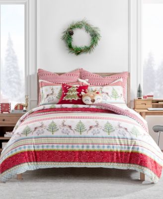 Levtex Home Merry and Bright Comet and Cupid Reversible 3-Pc. Duvet Cover Set, Queen