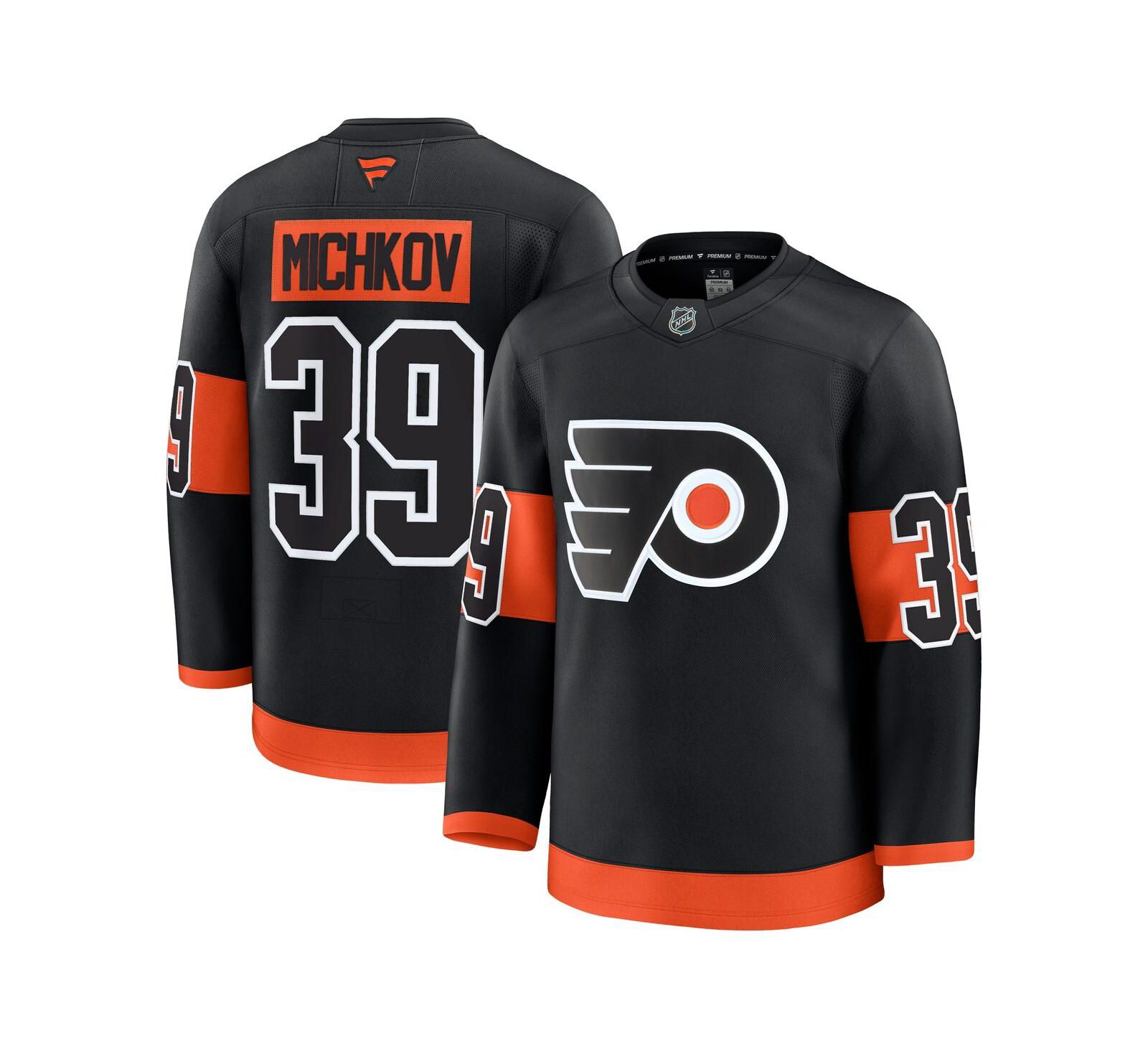 Мужская джерси Fanatics Matvei Michkov Black Philadelphia Flyers Alternate Premium