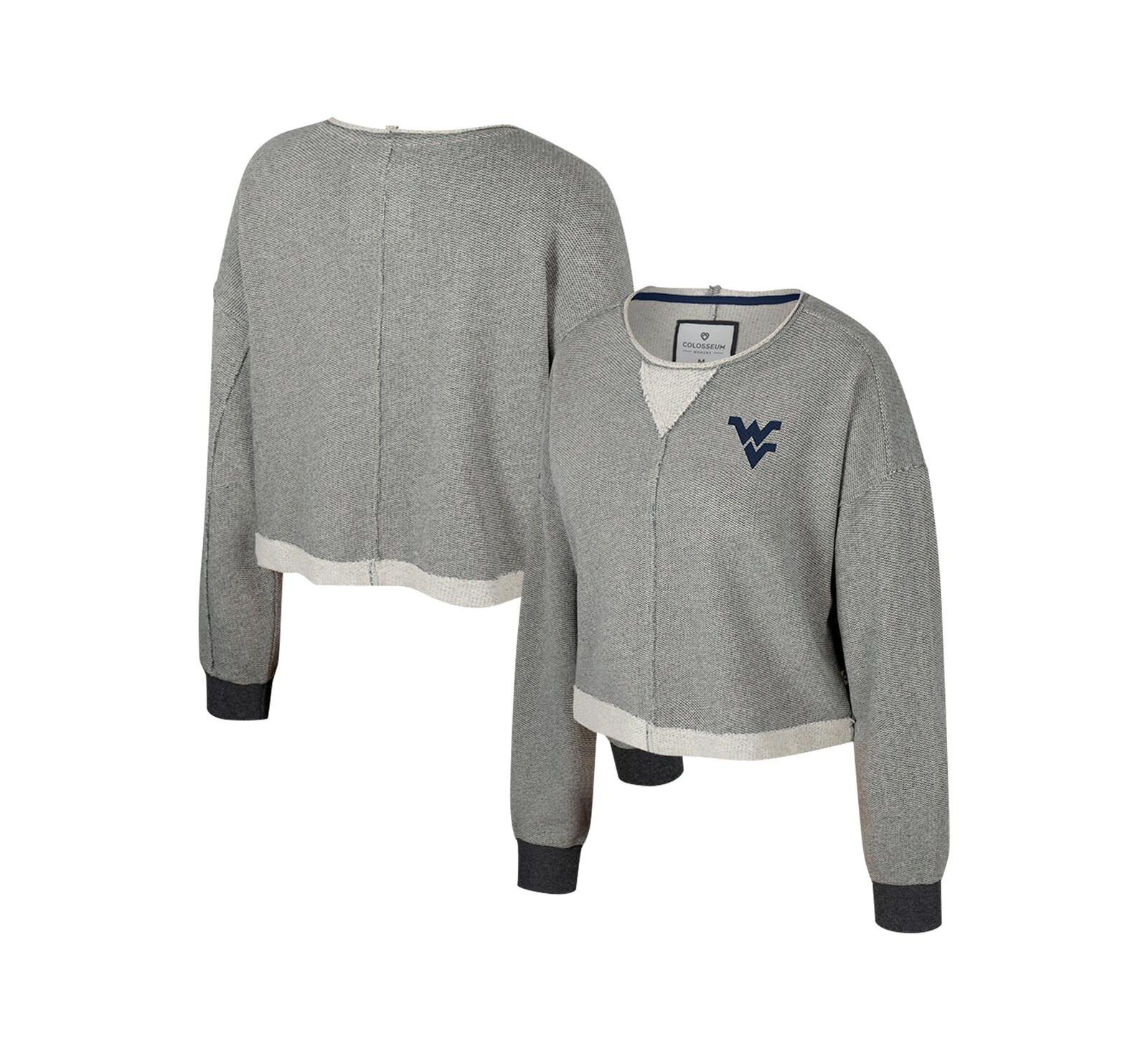 Женский свитшот Colosseum Charcoal West Virginia Mountaineers Magnum Scoop Neck Cropped Pullover